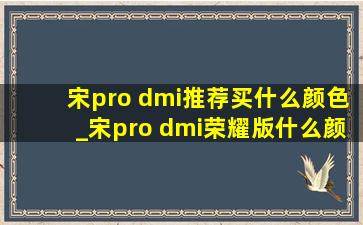 宋pro dmi推荐买什么颜色_宋pro dmi荣耀版什么颜色好看